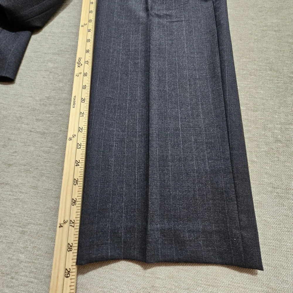 Brooks Brothers Suit Mens 40R 34x31 Charcoal Grey Pinstripe 346 Stretch Wool